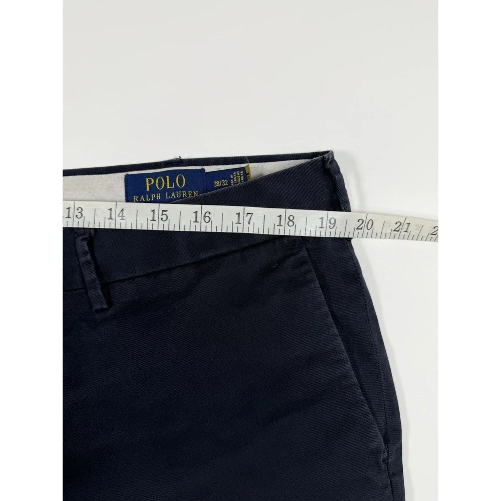 Polo Ralph Lauren Pants Men 38x30 Navy Blue Stretch Classic Fit Flat Front